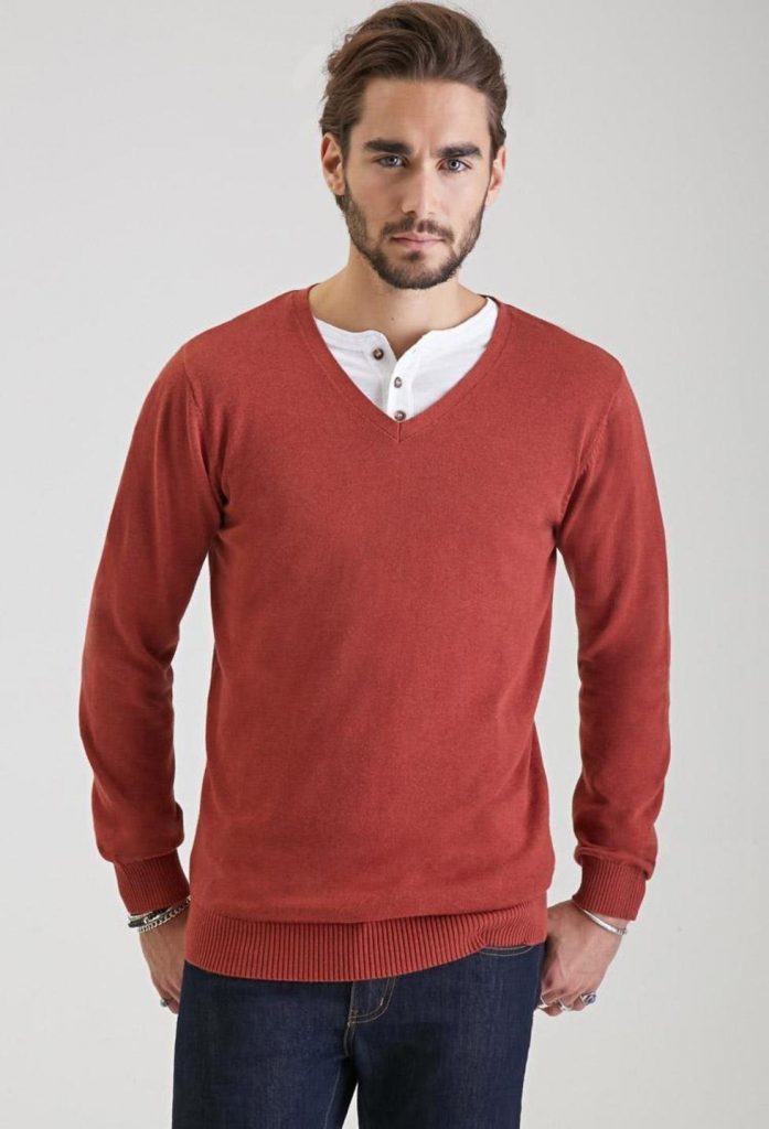 shop-rust-forever21-v-neck-knit